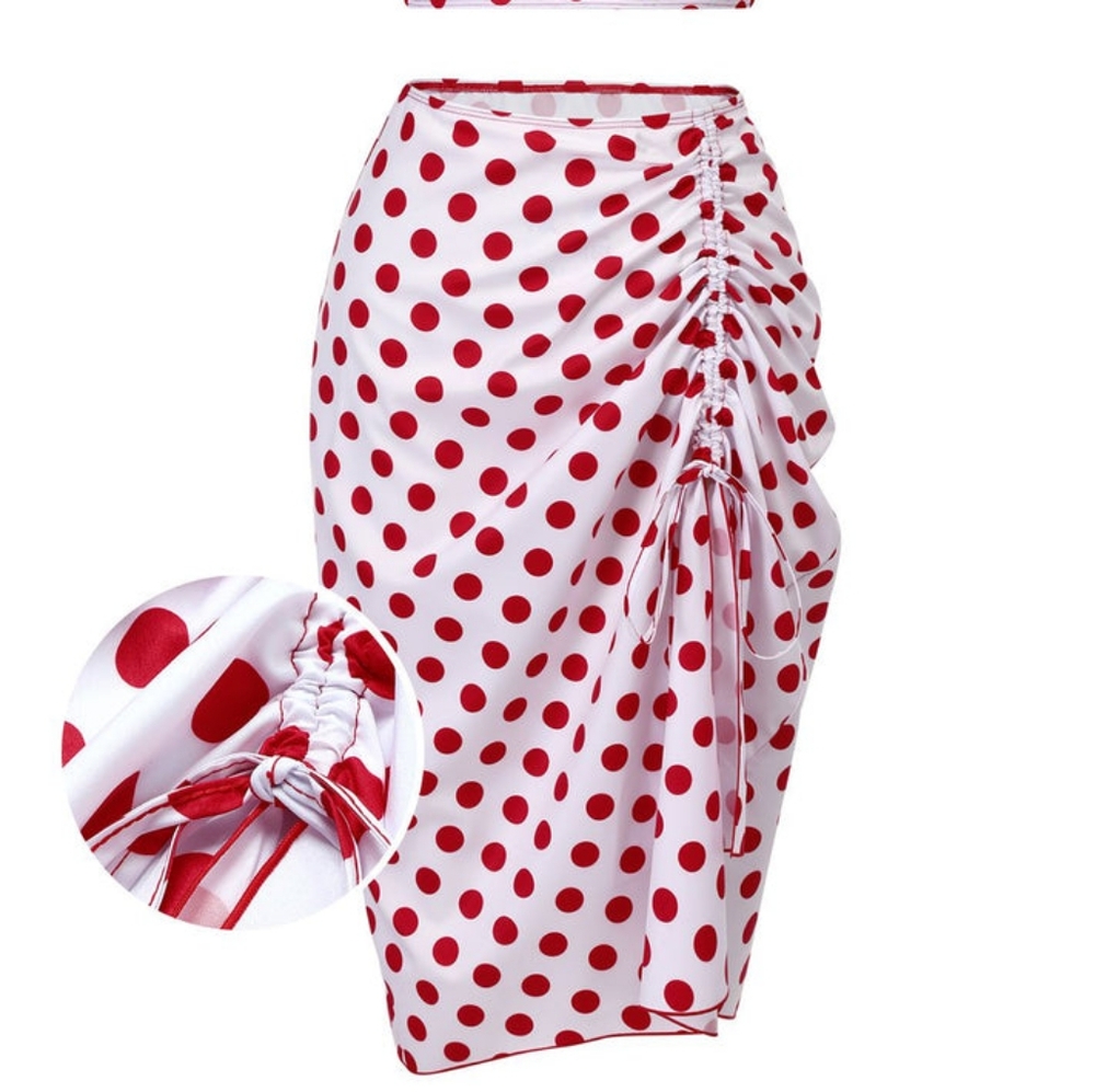 Red Polka Dot SWIM skirt COVER-UP ONLY